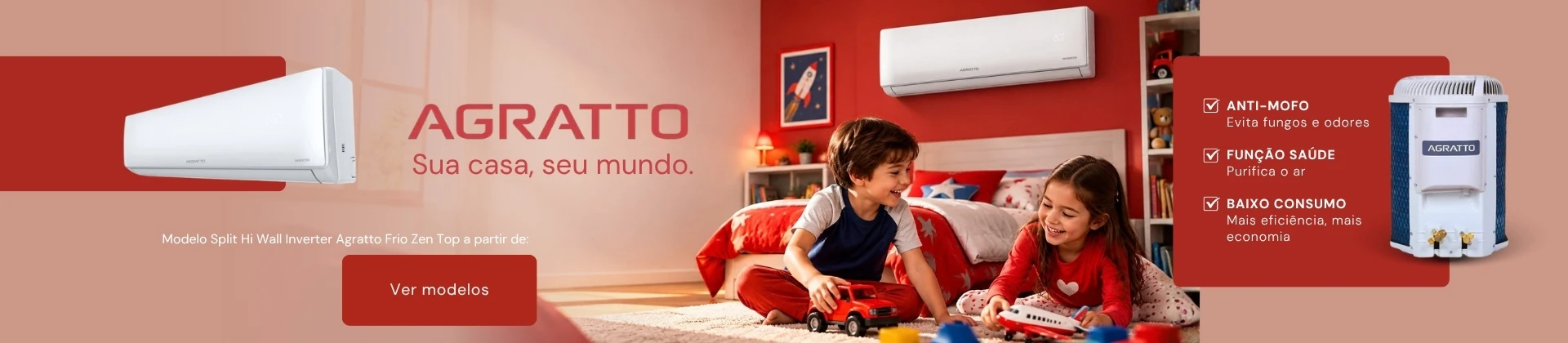 Conheça toda a linha de ar-condicionado Agratto em oferta